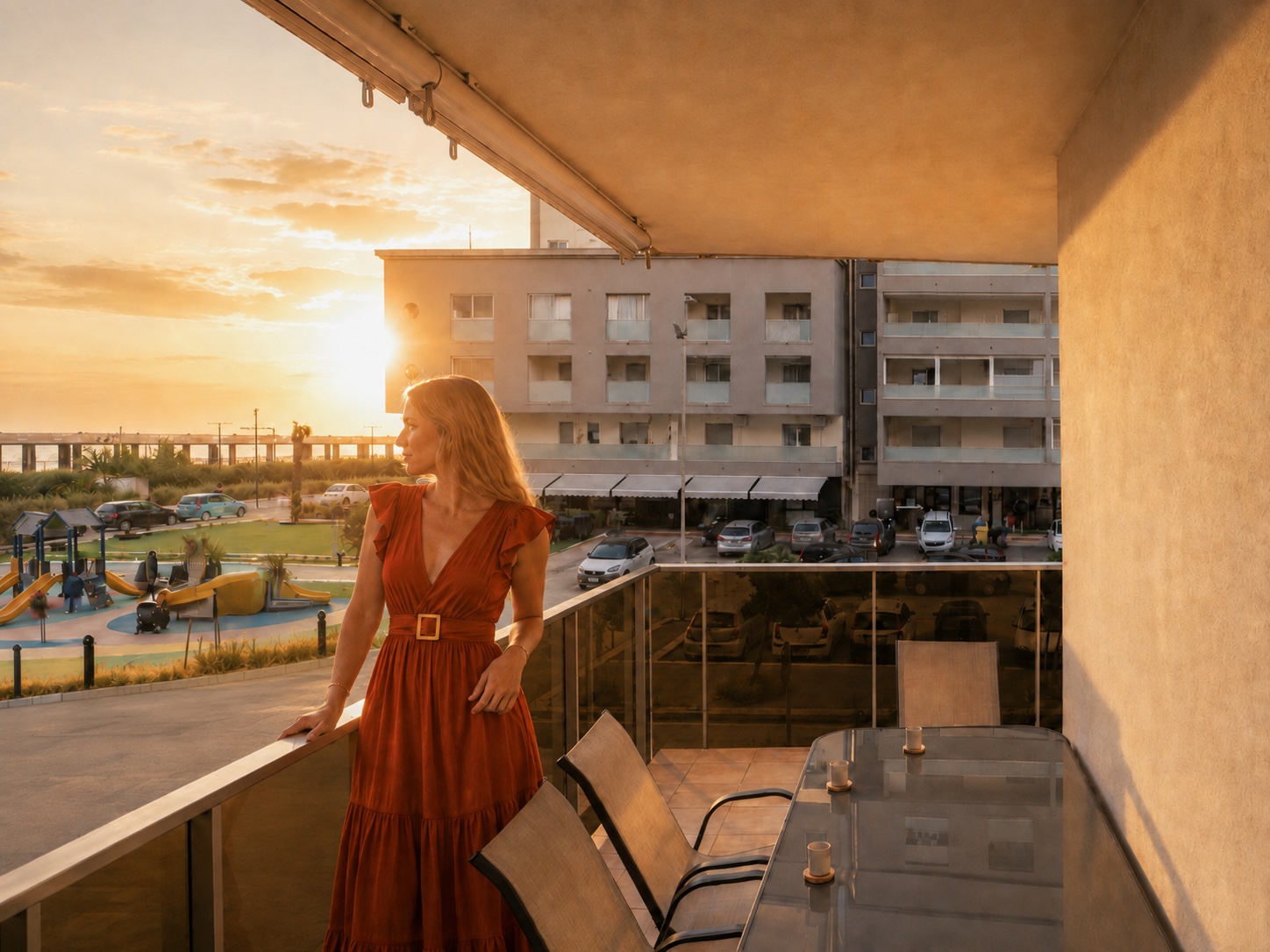 Oceanomare sea-view veranda at sunset