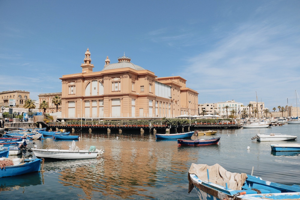 Teatro Margherita overlooking the old harbour.